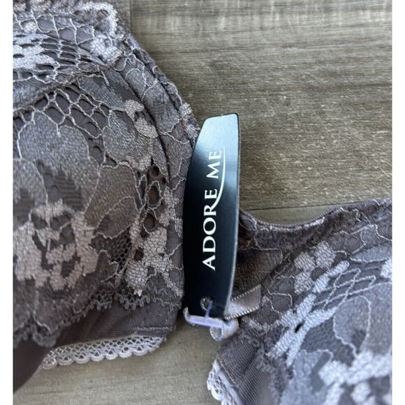 Adore Me Gray Lace Padded Push Up Bra Size 32D NWT - Picture 7 of 7